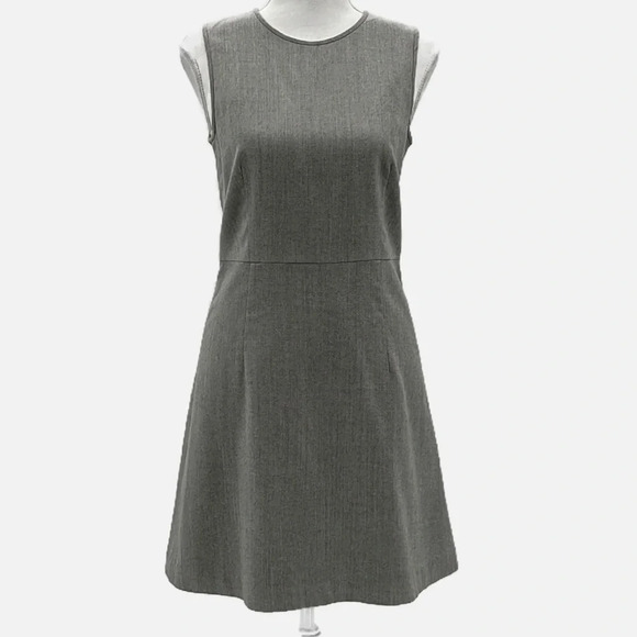 Theory Dresses & Skirts - Theory Afila Eprus Herringbone Stretch Wool Sleeveless Sheath Dress Grey- Size 4